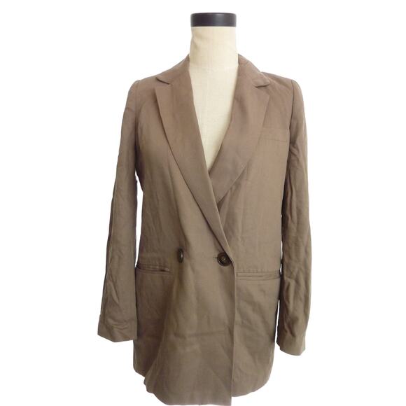 Madewell Oversized Brown Blazer Suit Jacket XXS Double Breasted Blazer Oversized - Picture 1 of 7